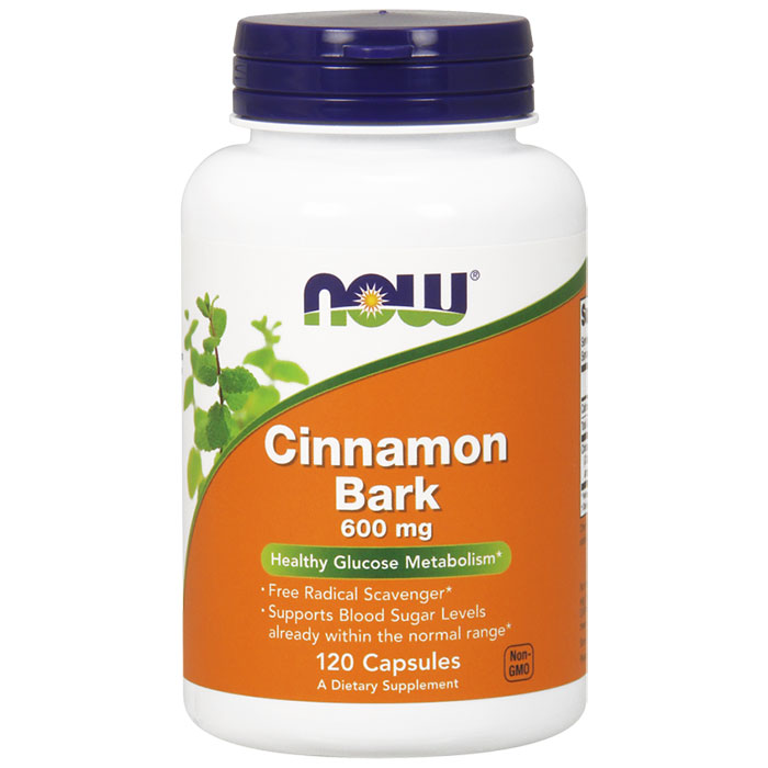 NOW Foods Cinnamon Bark 600 mg, 120 Capsules, NOW Foods