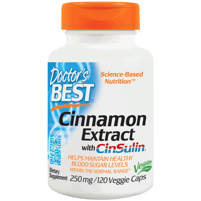 Cinnamon Extract with CinSulin 250 mg, Value Size, 120 Veggie Caps, Doctors Best