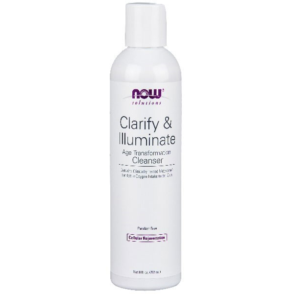 Clarify & Illuminate Cleanser, Facial Cleansing Gel, 8 oz, NOW Foods