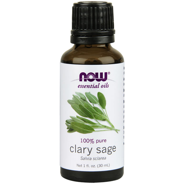 NOW Foods Clary Sage Oil, Pure Essential Oil 1 oz, NOW Foods