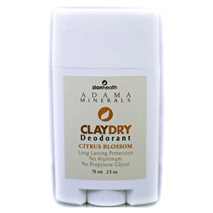 Adama Minerals Clay Dry Deodorant, Citrus Blossom, 2.5 oz, Zion Health