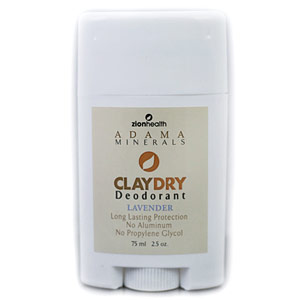 Adama Minerals Clay Dry Deodorant, Lavender, 2.5 oz, Zion Health