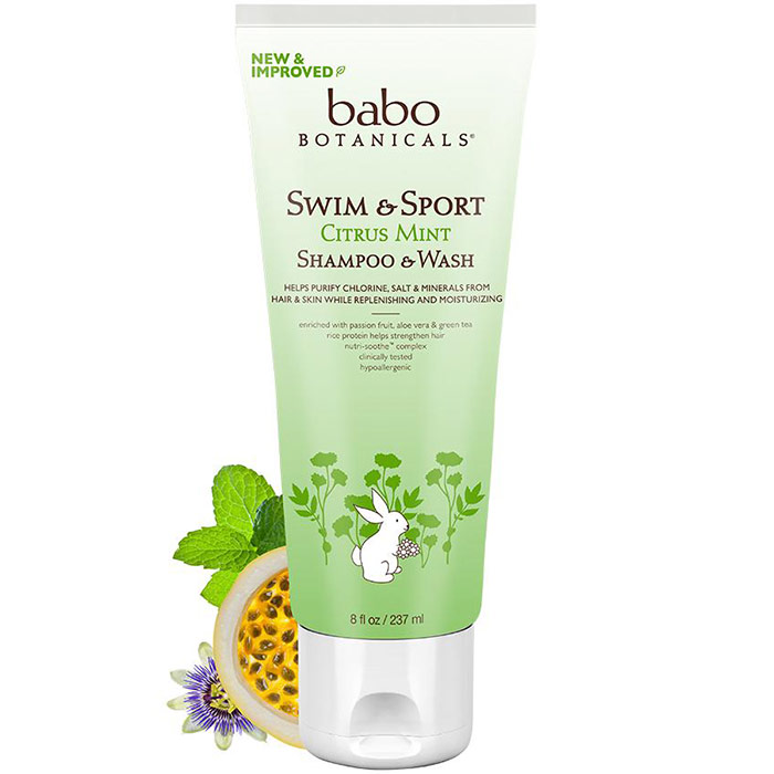 Swim & Sport Shampoo & Wash, Cucumber Aloe Vera, 8 oz, Babo Botanicals