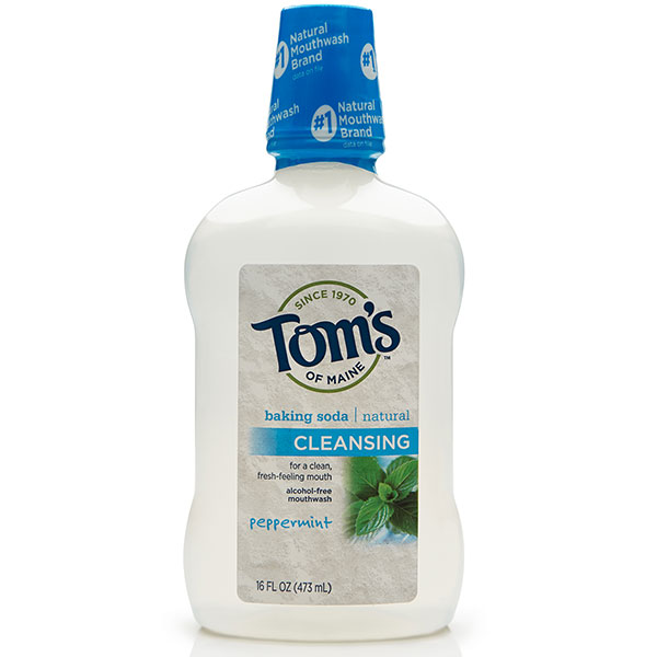 Tom's of Maine Cleansing Mouthwash, Peppermint Baking Soda, 16 oz, Tom's of Maine