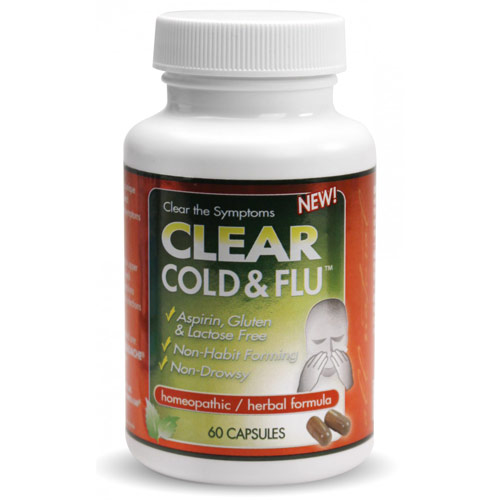 Clear Cold & Flu, Homeopathic/Herbal Formula, 60 Capsules, Clear Products