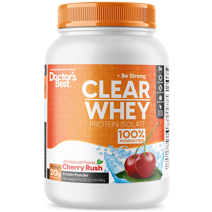 Clear Whey Protein Isolate - Cherry Rush, 19.5 oz (546 g), Doctors Best