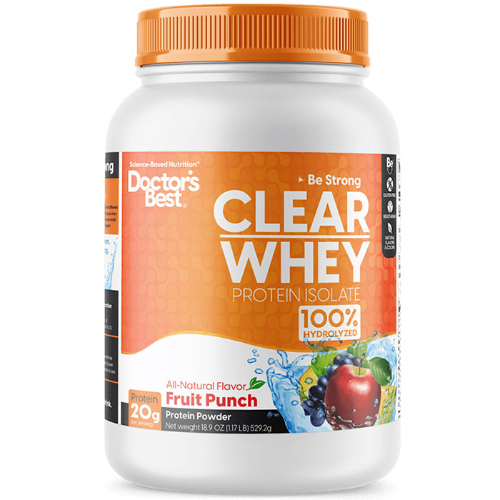 Clear Whey Protein Isolate - Fruit Punch, 18.9 oz (529.2 g), Doctors Best