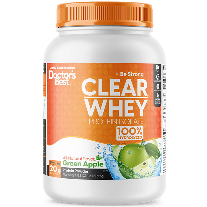 Clear Whey Protein Isolate - Green Apple, 18.8 oz (525 g), Doctors Best
