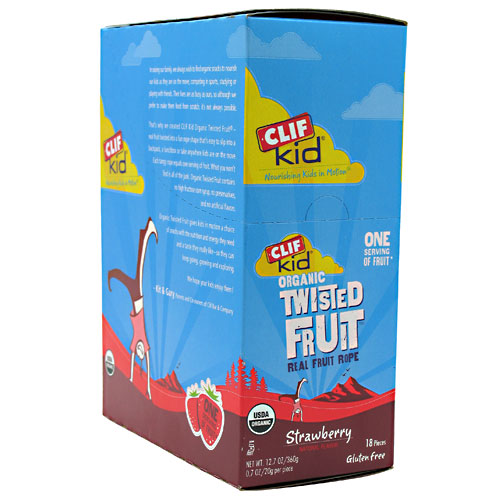 Clif Bar Clif Kid Organic Twisted Fruit Snack, Real Fruit Rope, 18 Pieces, Clif Bar