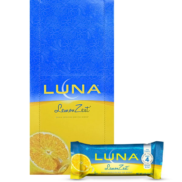 Clif Luna Bar for Women - Lemon Zest, Value Size, 30 Bars