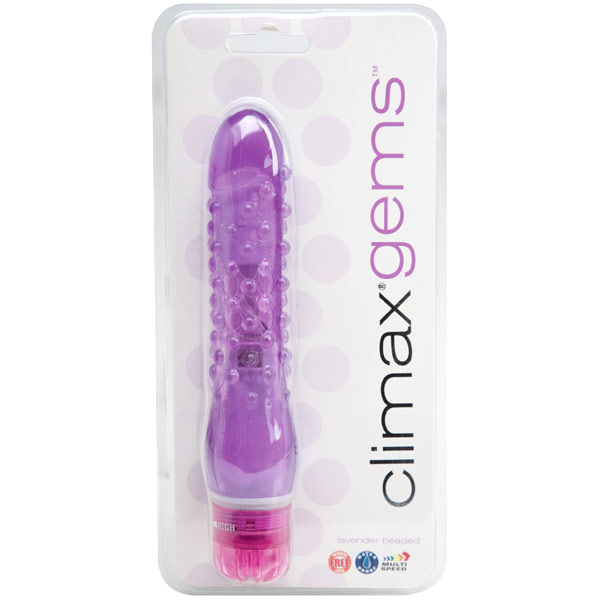 Climax Gems Waterproof Vibrator, Lavender Beaded, Topco Climax