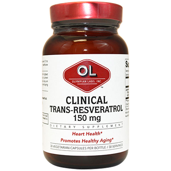 Clinical Resveratrol 150mg, 30 Capsules, Olympian Labs