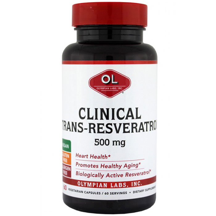 Clinical Resveratrol 500 mg, Value Size, 60 Capsules, Olympian Labs