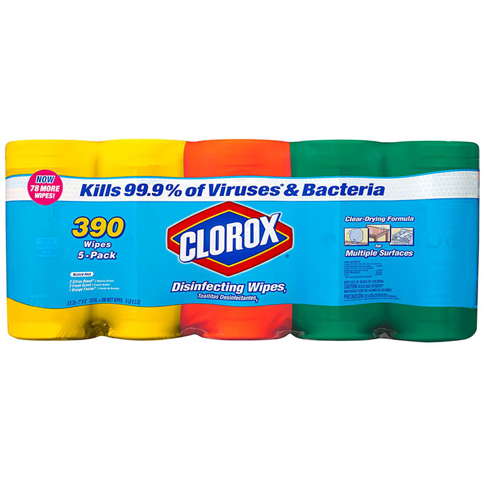 Clorox Disinfecting Wipes Variety Pack, 390 Wipes (78 Count x 5 Packs)