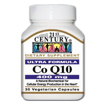 Co-Q10 400 mg 30 Vegetarian Capsules, 21st Century Health Care