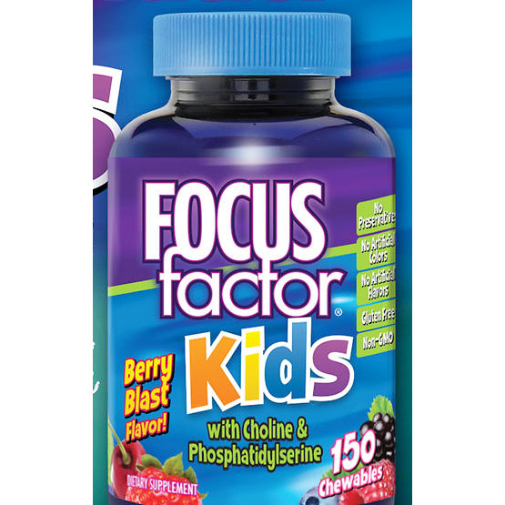 FocusFactor for Kids, Berry Blast Flavor, Childrens Supplement, 150 Chewables, Factor Nutrition Labs