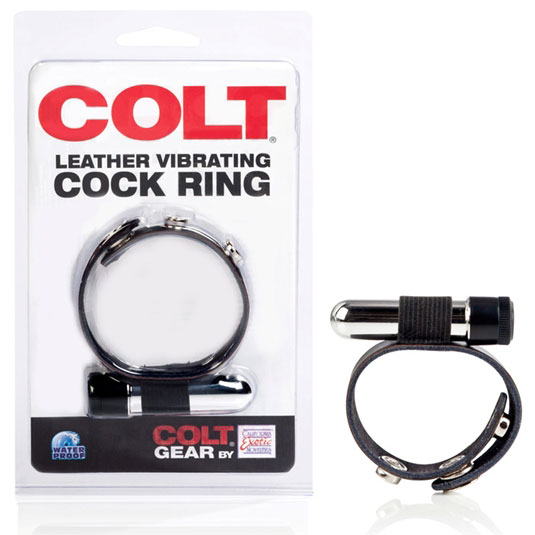 COLT Vibrating Cock Ring, Leather Ring, California Exotic Novelties