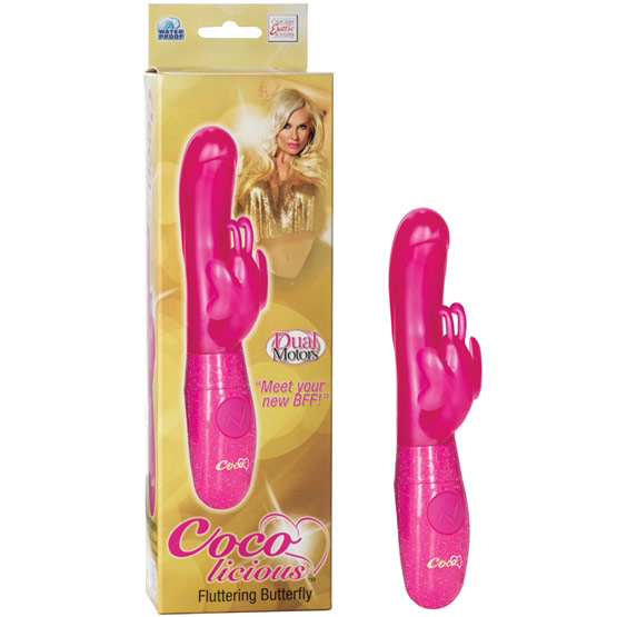 Coco Licious Fluttering Butterfly Vibe, Rabbit Vibrator, Pink, California Exotic Novelties