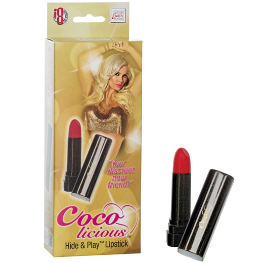 Coco Licious Hide & Play Lipstick, Massager Vibrator, Black, California Exotic Novelties