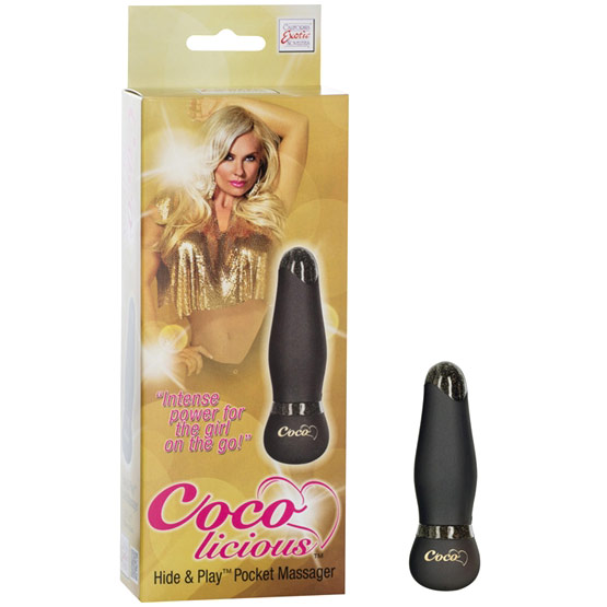 Coco Licious Hide & Play Pocket Massager Vibrator, Black, California Exotic Novelties