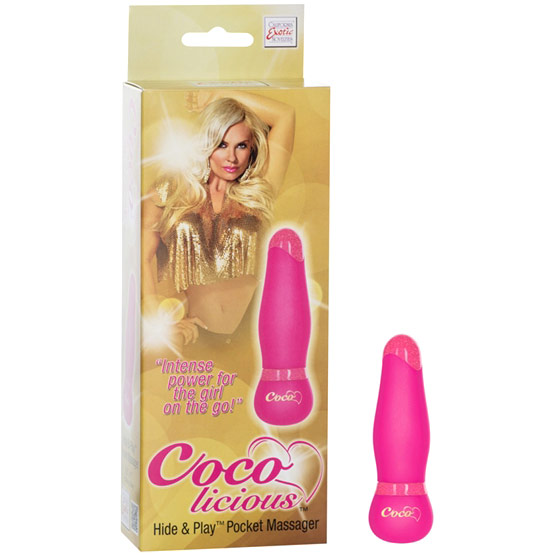 Coco Licious Hide & Play Pocket Massager Vibrator, Pink, California Exotic Novelties
