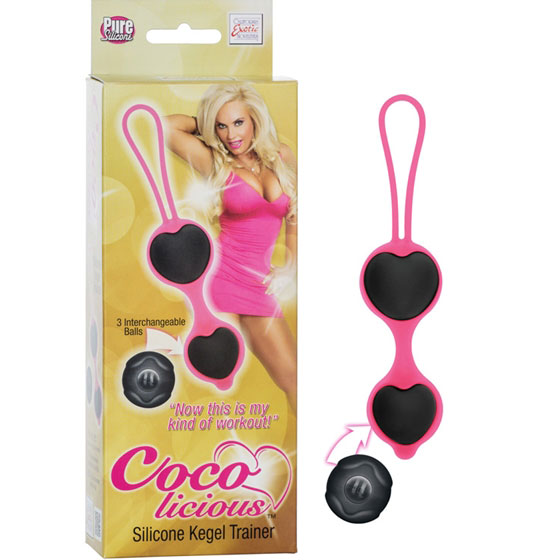 Coco licious Silicone Kegel Trainer Balls - Black, California Exotic Novelties