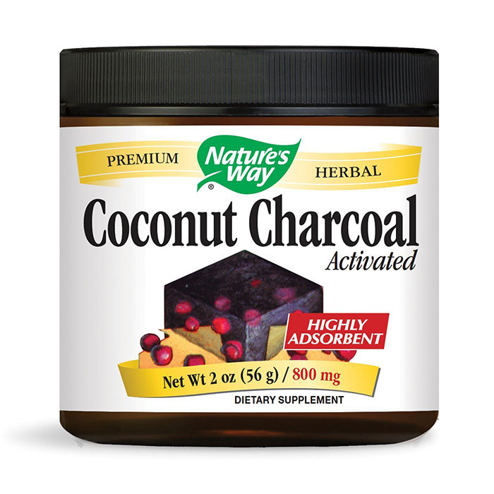 Coconut Charcoal Activated Powder, 2 oz, Natures Way