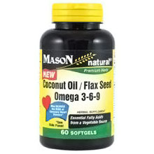 Coconut Oil & Flax Seed, 60 Softgels, Mason Natural