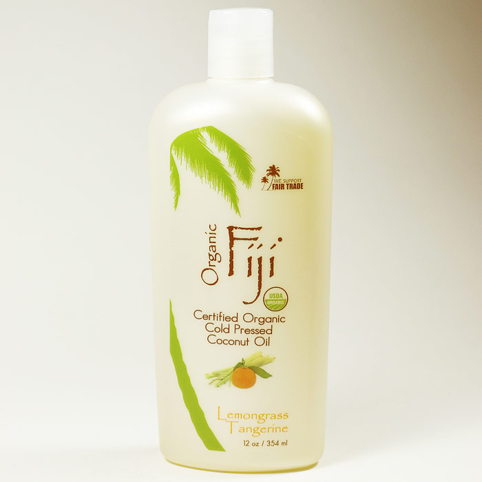 Organic Virgin Coconut Oil, Lemongrass Tangerine, 12 oz, Organic Fiji