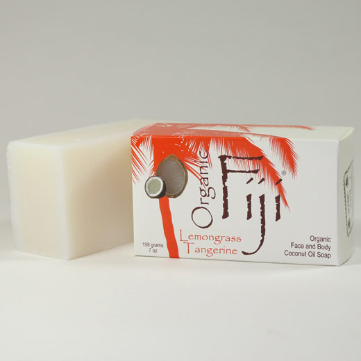 Organic Coconut Oil Soap Bar, Lemongrass Tangerine, 7 oz, Organic Fiji