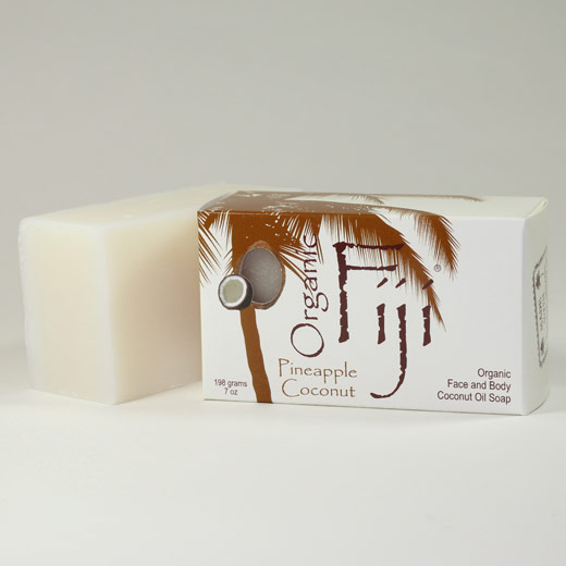 Organic Coconut Oil Soap Bar, Pineapple Coconut, 7 oz, Organic Fiji