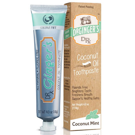 Coconut Oil Toothpaste, Fluoride Free, 4 oz, Dr. Gingers