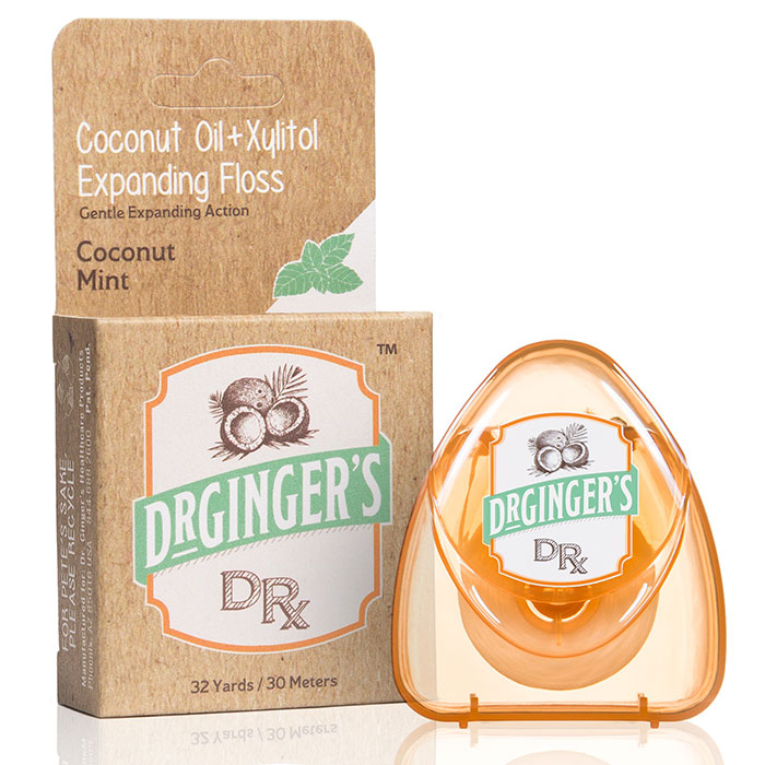 Coconut Oil + Xylitol Expanding Floss, 32 Yards (30 Meters), Dr. Gingers
