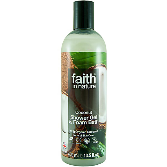 Coconut Shower Gel & Foam Bath, 13.5 oz, Faith in Nature