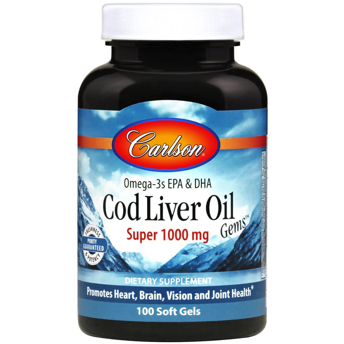 Super Cod Liver Oil, 1000 mg 250 softgels, Carlson Labs