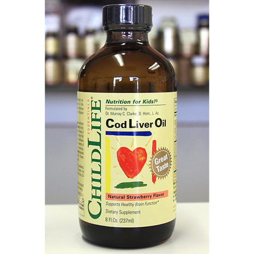 ChildLife Cod Liver Oil Liquid For Children, Natural Strawberry, 8 oz