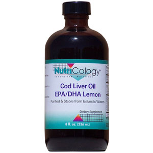 NutriCology/Allergy Research Group Cod Liver Oil EPA/DHA Liquid, Lemon, 8 oz, NutriCology