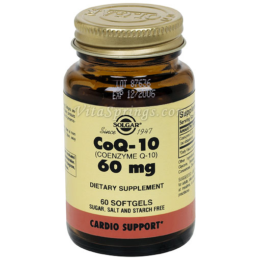 Coenzyme Q-10 60 mg, 60 Softgels, Solgar CoQ10