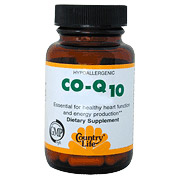 Country Life Coenzyme Q10 60 mg Co-Q10 30 Vegicaps, Country Life