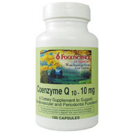 FoodScience Of Vermont CoEnzyme Q10 10 mg, 100 Capsules, FoodScience Of Vermont