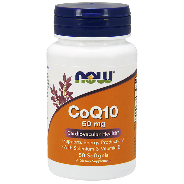 CoQ10 50 mg, With Selenium & Vitamin E, 50 Softgels, NOW Foods