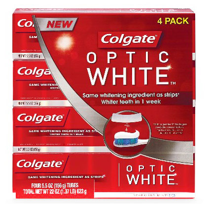 Colgate Optic White Toothpaste, 5.5 oz x 4 Pack