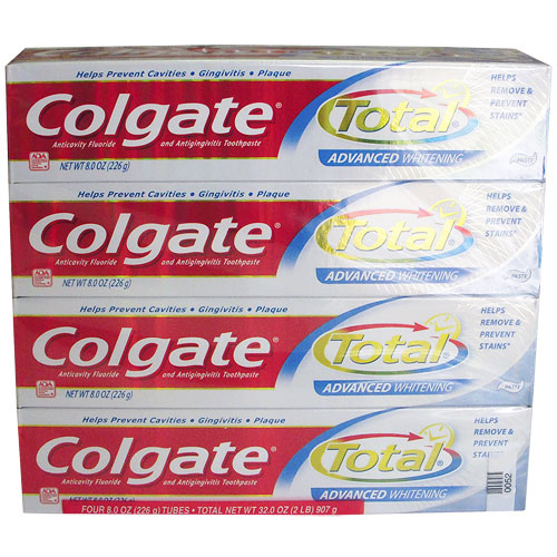 Colgate Colgate Total Advanced Whitening Toothpaste, 8 oz x 4 Value Pack