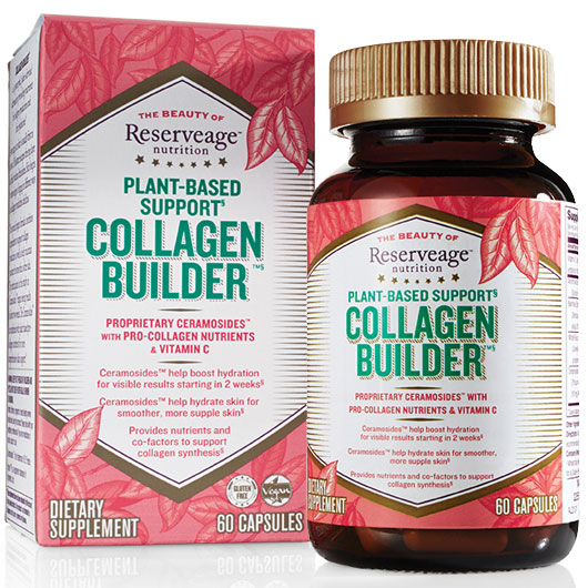 Reserveage Collagen Builder, Plant-Based Collagen Production Support, 60 Veggie Capsules