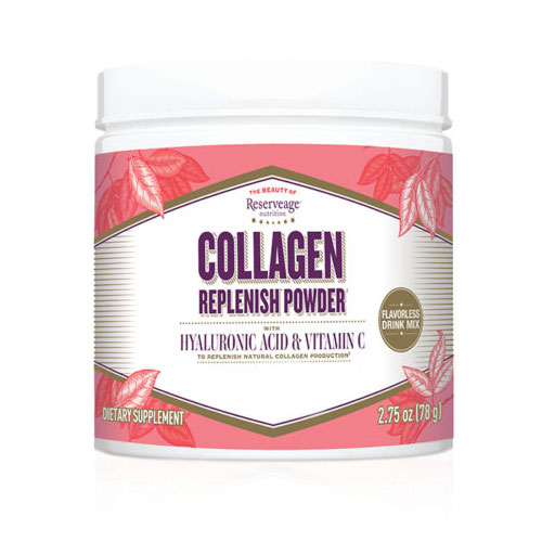Collagen Replenish Powder with Hyaluronic Acid & Vitamin C, 2.75 oz, ReserveAge Organics