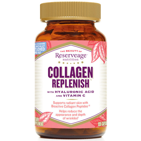 Collagen Replenish with Hyaluronic Acid & Vitamin C, 120 Capsules, ReserveAge Organics