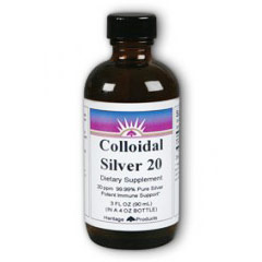 Colloidal Silver 20 PPM, 3 oz, Heritage Products