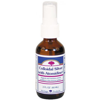Colloidal Silver with Atomidine Spray, 2 oz, Heritage Products