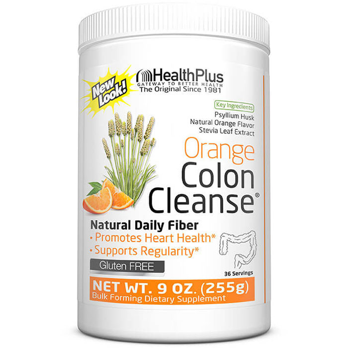 Colon Cleanse Powder - Natural Orange Flavor, 9 oz (36 Servings), Health Plus Inc.