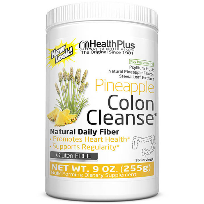 Colon Cleanse Powder - Natural Pineapple Flavor, 9 oz (36 Servings), Health Plus Inc.